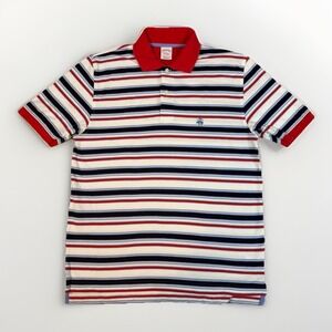 Brooks Brothers Men's Small Red Striped Orignal Fit Performance Polo Shirt